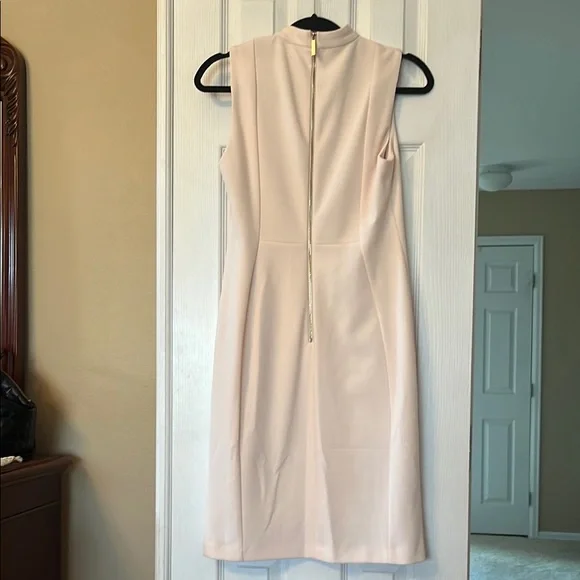 Calvin Klein Pink Sleeveless Halter Sheath Dress Sz 8 - Picture 3 of 3